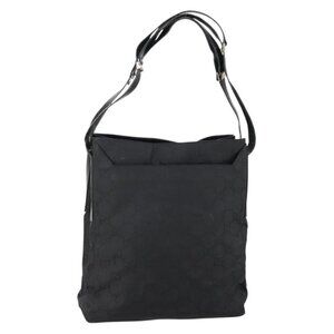 Authentic GUCCI GG Canvas Shoulder Bag Black